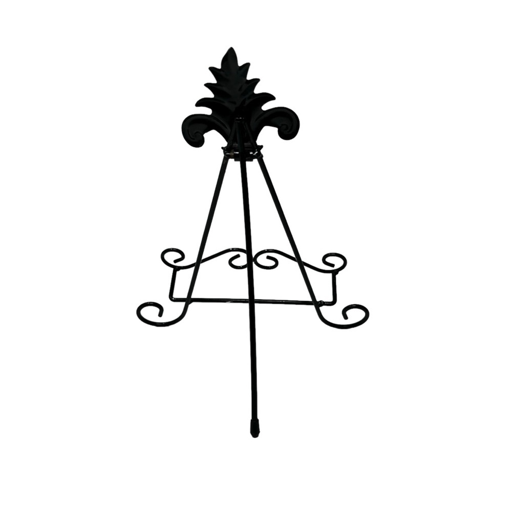 Black Wrought Iron Metal A-Frame Easel 10.5”h - Picture 3 of 5